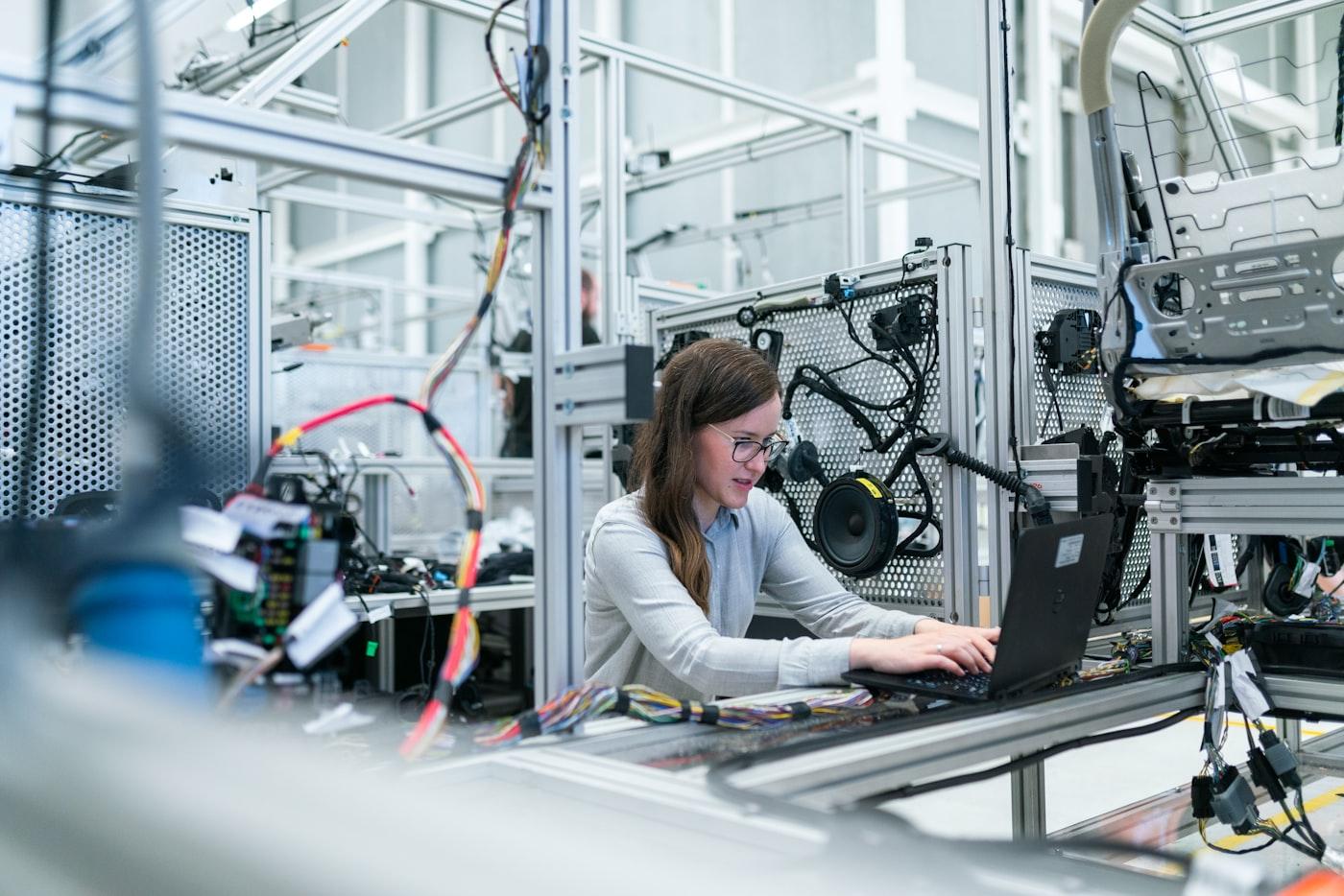 Contributor working with industrial equipment